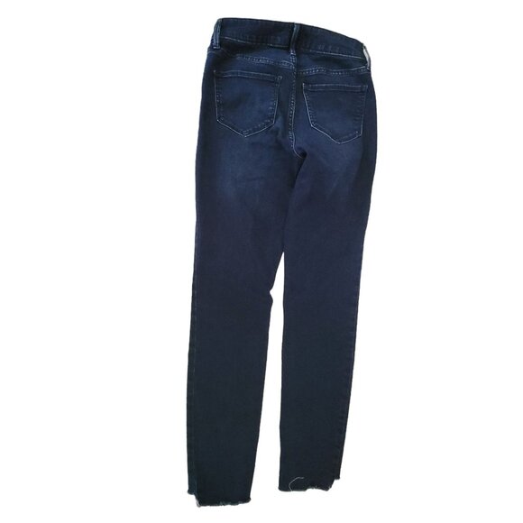 Old Navy Super Skinny Ankle Jeans Womens Size 0 Mid Rise Dark Wash Denim Pants - Picture 2 of 6